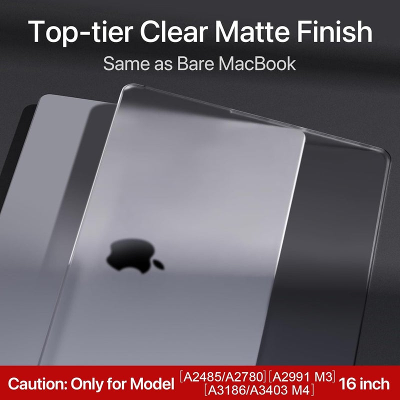 soonjet for MacBook Pro 16 inch Case M4 2025 2024-2021 M3 M2 M1 Pro/Max [Same as Bare MacBook] Protective Hard Case Laptop Cover - Matte Clear - Image 2